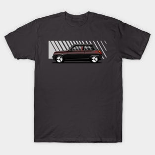 sport utility car black with background stripes T-Shirt